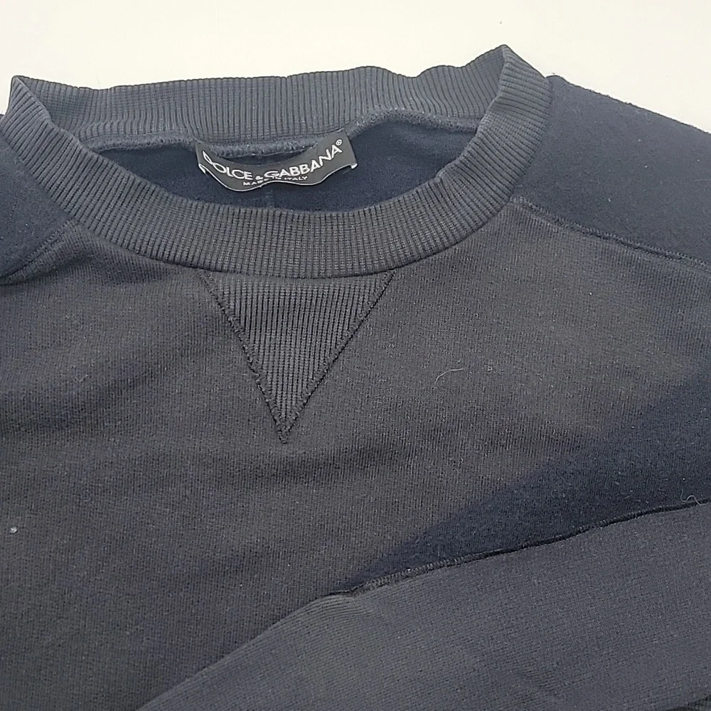 Men's Dolce & Gabbana Made in Italy Navy Crewneck Two-Tone Sweatshirt Large $500 - Picture 2 of 7